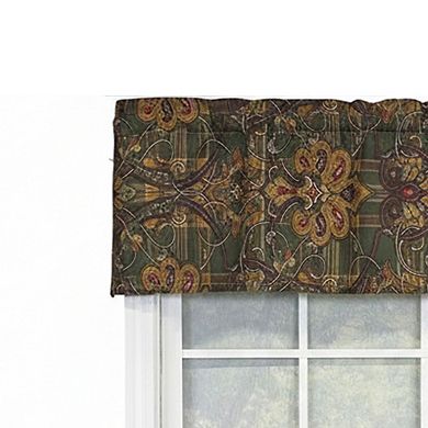 100% Cotton High Quality Espadas Tailored Window Valance with 1.5" Rod Pocket 50" W X 12" L Hunter