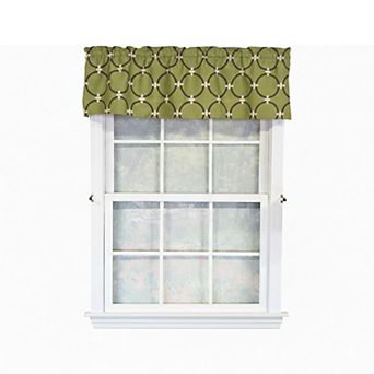100% Cotton High Quality Rings Tailored Window Valance with 1.5" Rod Pocket 50" W X 12" L Green