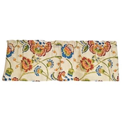 100% Cotton High Quality Moira Tailored Window Valance with 1.5" Rod Pocket 50" W X 12" L Multi