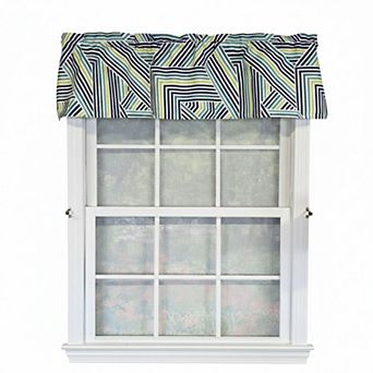 100% Cotton High Quality Bypass Tailored Window Valance with 1.5" Rod Pocket 50" W X 12" L Multi