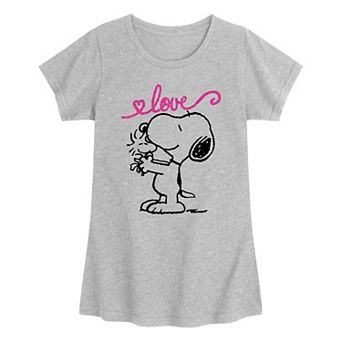 Girls 7-16 Peanuts Snoopy Love Graphic Tee