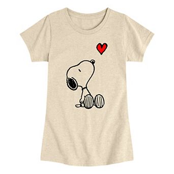 Girls 7-16 Peanuts Snoopy Heart Short Graphic Tee