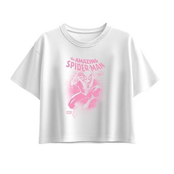 Girls 7-16 Marvel The Amazing Spider-Man Splatter Boxy Tee