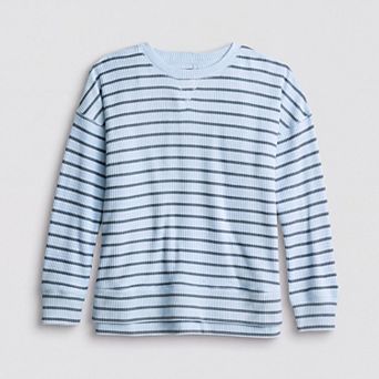 Girls 6-20 SO® Long Sleeve Oversized Waffle Top in Regular & Plus Size