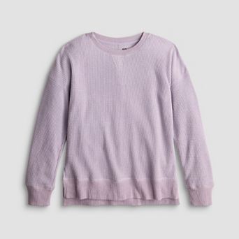 Girls 6-20 SO® Long Sleeve Oversized Waffle Top in Regular & Plus Size