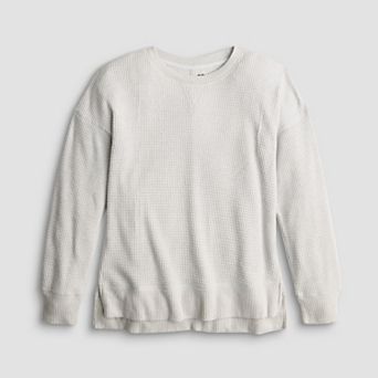 Girls 6-20 SO® Long Sleeve Oversized Waffle Top in Regular & Plus Size