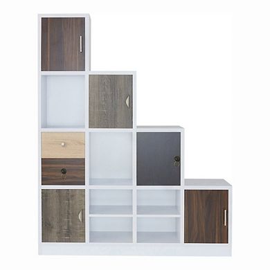 ENITIAL STAR Newark Contemporary Wood Multi-Cube Bookcase in White