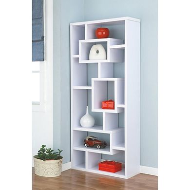 ENITIAL STAR Hazo Modern Wood Open-Back Bookcase in White