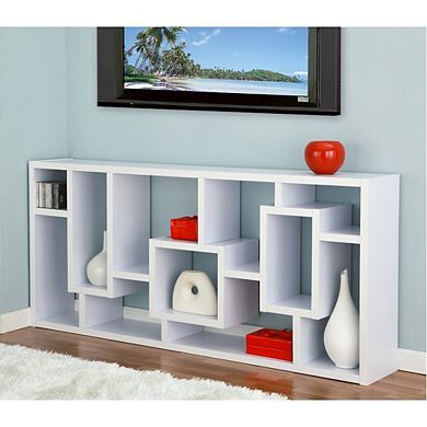 ENITIAL STAR Hazo Modern Wood Open-Back Bookcase in White