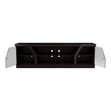 ENITIAL STAR Rania Contemporary Wood Multi-Storage TV Stand in Espresso