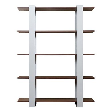 ENITIAL STAR Bess Modern Wood 5-Shelf Bookcase in White