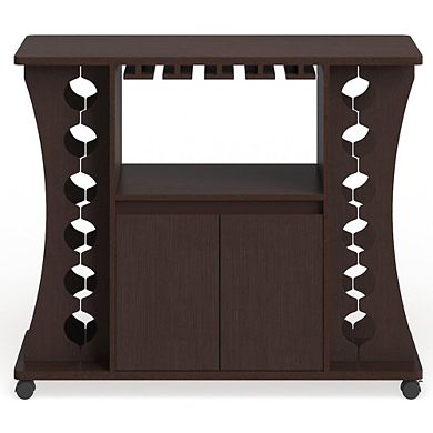 ENITIAL STAR Milan Modern Wood Buffet with Wine Rack in Espresso