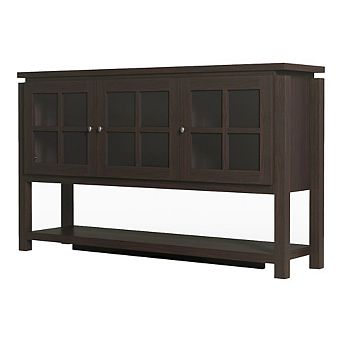 ENITIAL STAR Tellun Contemporary Wood Multi-Storage Buffet in Walnut