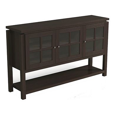 ENITIAL STAR Tellun Contemporary Wood Multi-Storage Buffet in Walnut