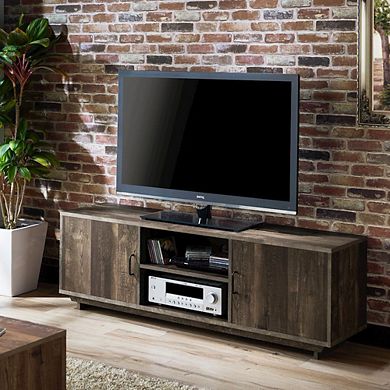 ENITIAL STAR Krella Wood Rustic 62-Inch TV Stand in Reclaimed Oak