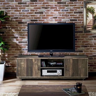 ENITIAL STAR Krella Wood Rustic 62-Inch TV Stand in Reclaimed Oak