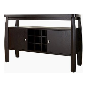ENITIAL STAR Mendota Wood Buffet Table with Wine Rack in Espresso