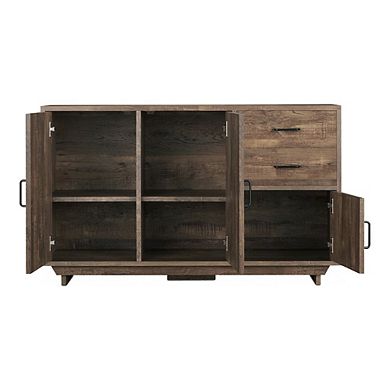 ENITIAL STAR Galvin Rustic Wood 2-Drawer Buffet in Reclaimed Oak