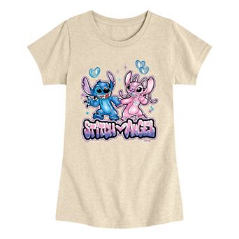 Girls 7-16 Disney's Lilo & Stitch Airbrush Stitch & Angel Graphic Tee