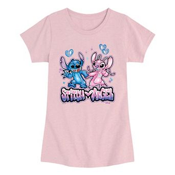 Girls 7-16 Disney's Lilo & Stitch Airbrush Stitch & Angel Graphic Tee