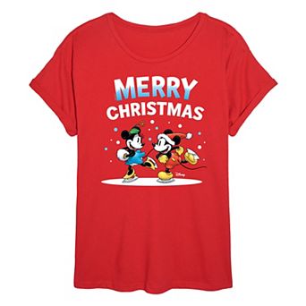 Juniors' Disney Merry Christmas Oversized Tee