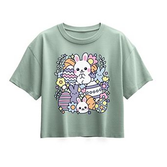Girls 7-16 Easter Sticker Collage Boxy Tee