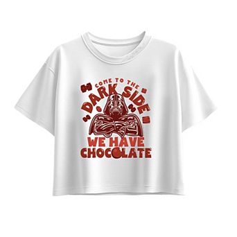 Girls 7-16 Star Wars Come To The Dark Side We Have Chocolate Boxy Tee