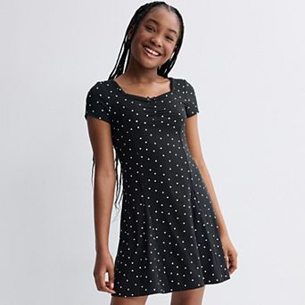 Girls 7-20 SO® Short Sleeve Cinch Front Dress in Regular & Plus Size