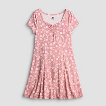 Girls 7-20 SO® Short Sleeve Cinch Front Dress in Regular & Plus Size
