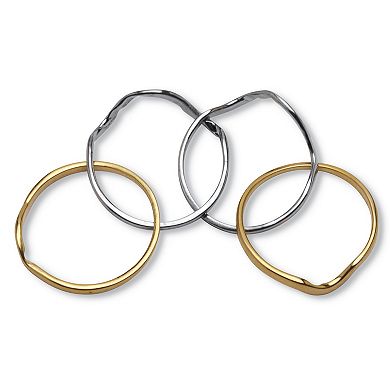 PalmBeach Jewelry 14k Gold-plated and Platinum-plated Two-tone Puzzle Ring