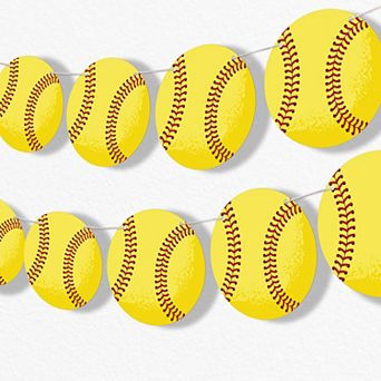 Big Dot of Happiness Fastpitch Softball Garland Banner Sports Birthday Party or Baby Shower