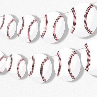 Big Dot of Happiness Baseball Garland Banner, Sports Birthday Party or Baby Shower Decorations
