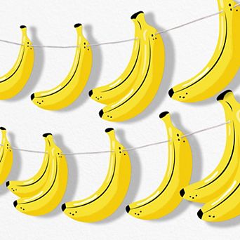 Big Dot of Happiness Let's Go Bananas Garland Banner, Tropical Party Birthday Decorations Fruit