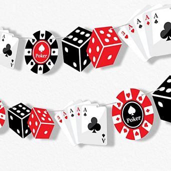 Big Dot of Happiness Casino Theme Garland Banner, Las Vegas Party Decorations, Casino Night Party