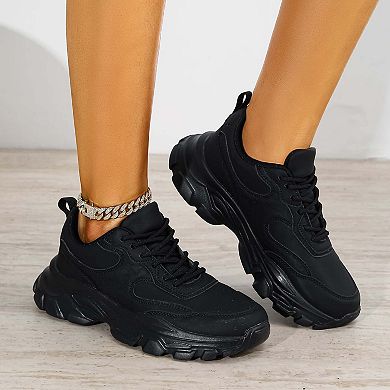 Lidia Mixed Material Sneakers