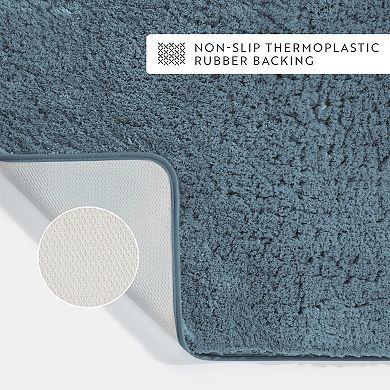 Plush Absorbent Bath Mat Rug with Anti-Skid Rubber Backing