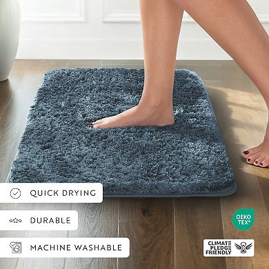 Plush Absorbent Bath Mat Rug with Anti-Skid Rubber Backing