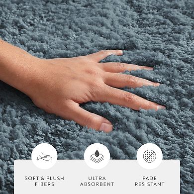 Plush Absorbent Bath Mat Rug with Anti-Skid Rubber Backing