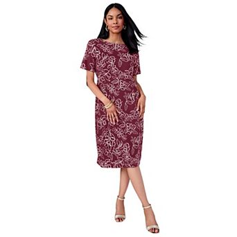 Jessica London Women's Plus Size Crepe Fit And Flare Dress