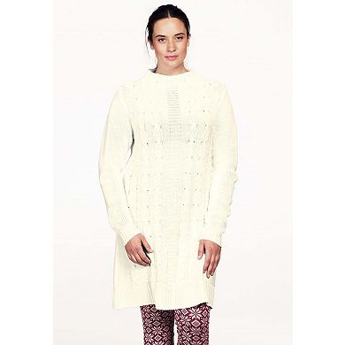 Jessica London Women's Plus Size Keyhole A-Line T-Shirt Dress