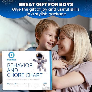 QUOKKA Reward Magnetic Chart For Kids Behaviour & Chores - Boys Edition - Dry & Erase