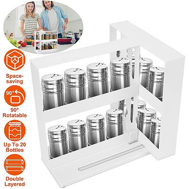 Swivel Cabinet Organizer Revolving Spice Rack for Kitchen Condiments