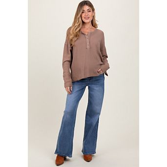Maternity Washed Wide Leg Maternity Jeans