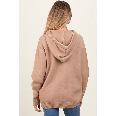 Maternity Knit Front Pocket Hooded Sweater