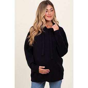 Maternity Knit Front Pocket Hooded Sweater