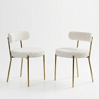 IDEALHOUSE Dining Chairs Set of 2 Gold Legs 29Inch