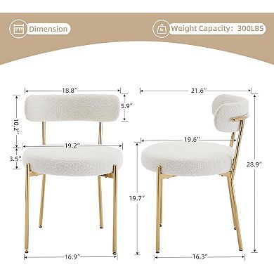 IDEALHOUSE Dining Chairs Set of 2 Gold Legs 29Inch