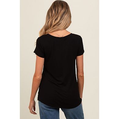 Maternity Basic V-Neck Short Sleeve Top