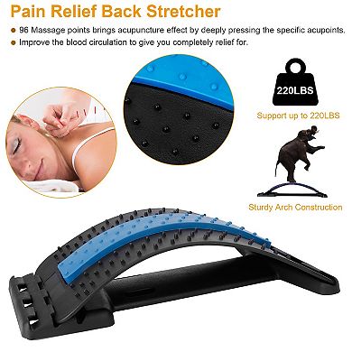Back Massage & Stretching Device Multi-Level Lumbar Spinal Support