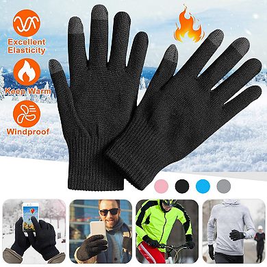 Touchscreen Winter Gloves Unisex Knit, Warm & Windproof
